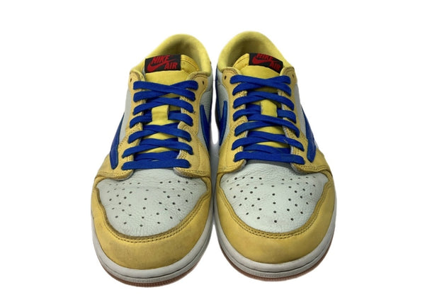 ナイキ NIKE 24年製 × TRAVIS SCOTT トラヴィス スコット WMNS AIR JORDAN 1 LOW OG CANARY エア ジョーダン ロー カナリー 白 黄 青 DZ4137-700 メンズ靴 スニーカー イエロー 28.5cm 104S-787
