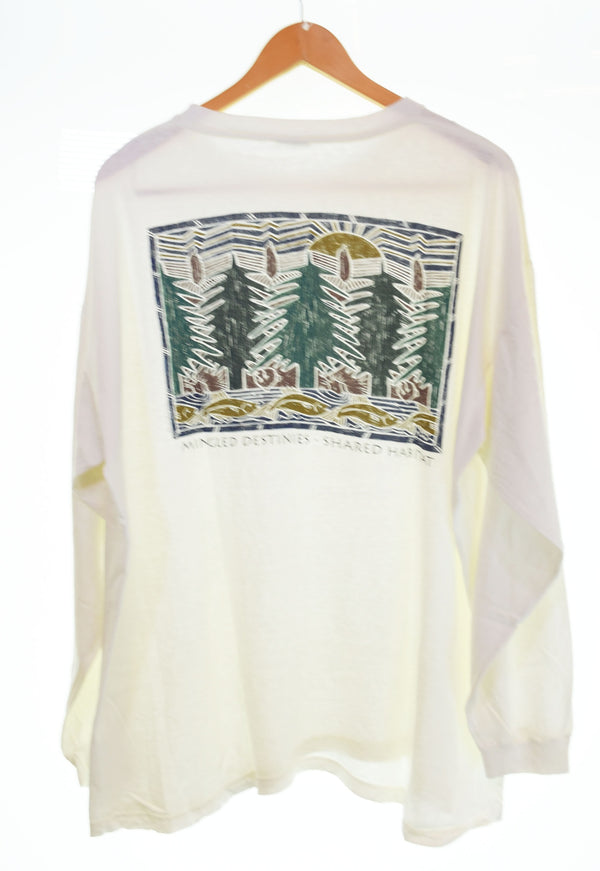 パタゴニア PATAGONIA 90s90年代 Forest Fundraising 長袖Tシャツ ロンT ロンT ホワイト 103MT-2768