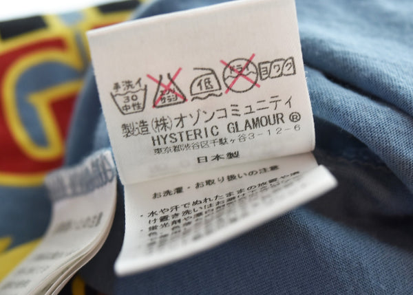 ヒステリックグラマー HYSTERIC GLAMOUR ヒスガール ビッグロゴ 長袖 カットソー ロンT 0221CL03 ロンT ブルー Sサイズ 103MT-3193