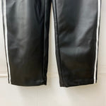 アディダス adidas フェイクレザー アディカラー スリーストライプス ファイヤー バード トラックパンツ  IZ4038 ボトムスその他 ブラック Lサイズ 201MB-1031