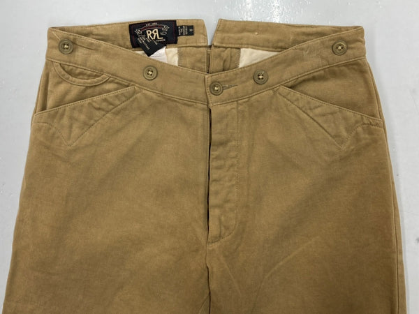 ダブルアールエル RRL WORK PANTS ワーク パンツ ボタンフライ シンチバック ズボン Ralph Lauren 茶 無地 ボトムスその他 ブラウン 30-34 104MB-235