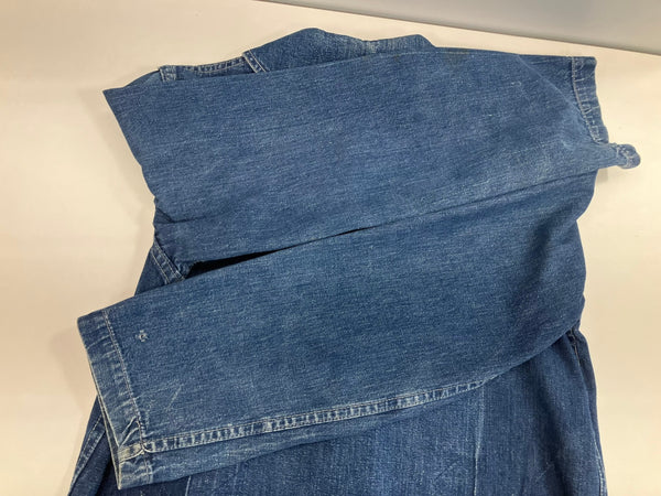 ミリタリー MILITARY 50’s 50年代 Vintage ヴィンテージ US NAVY アメリカ軍 デニム ショールカラー ヘチマ襟 カバーオール - ジャケット ブルー 101MT-4177