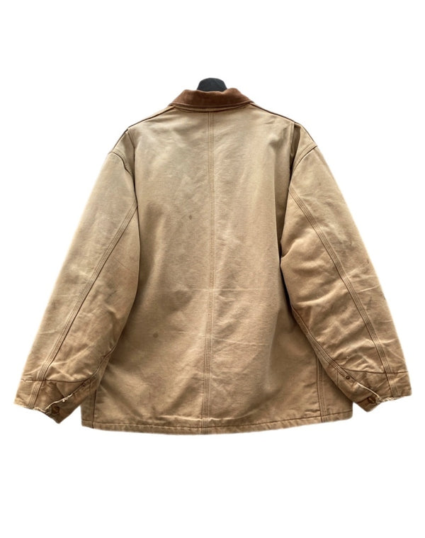 カーハート Carhartt MICHIGAN CHORE COAT ミシガン チョア コート ダック カバーオール 裏ブランケット ボタン アウター ジャケット 茶 C01 BRN サイズ 50 ジャケット ロゴ ベージュ 104MT-1877