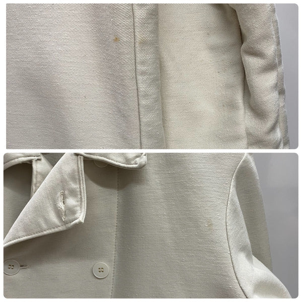 【曜日割引対象外】 ミリタリー MILITARY 西ドイツ ホワイトモールスキン ジャケット コート ホワイト 50サイズ 201MT-4609 VB