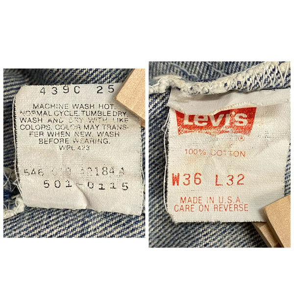 【曜日割引対象外】 リーバイス Levi's 90's 501 USA製 脇割り 546刻印 デニム ブルー W36 L32サイズ 201MB-1149 VB