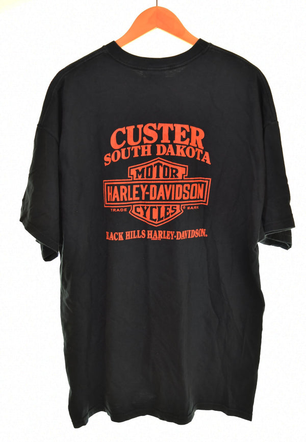 ハーレーダビッドソン HARLEY-DAVIDSON  2005年 EMBLEM エンブレム プリント Tシャツ 2XL 2XL Tシャツ ブラック 3Lサイズ 103MT-3019