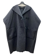 ボッテガヴェネタ BOTTEGA VENETA CAPE COAT ケープ コート ショートスリーブ ポンチョ 薄手 アウター ジャケット 灰 サイズ 38 コート 無地 グレー 104MT-2109