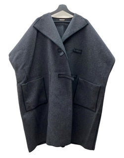 ボッテガヴェネタ BOTTEGA VENETA CAPE COAT ケープ コート ショートスリーブ ポンチョ 薄手 アウター ジャケット 灰 サイズ 38 コート 無地 グレー 104MT-2109
