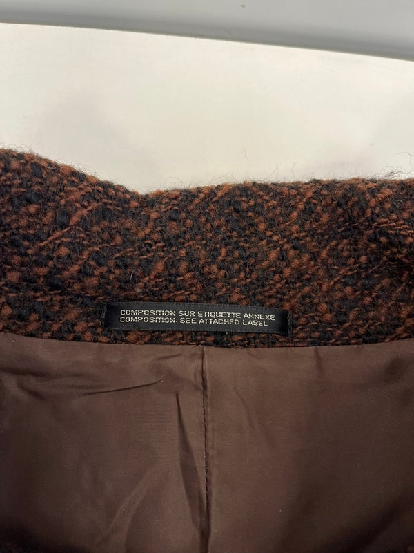 ワイズ Y's ウールコート ツイードコート  YS-J05-119 コート ブラウン サイズ3 101LT-204