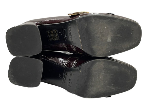 ファビオルスコーニ FABIO RUSCONI GIADA300 ソフトエナメル チャンキーヒール レディース靴 パンプス ワインレッド 37 23.5cm 601sh-5