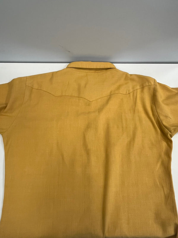 ラングラー Wrangler 60's 60年代 白タグ 刺繍タグ 27MW パールスナップボタン サイレントWステッチ VINTAGE ヴィンテージ ウエスタンシャツ 17 1/2 長袖シャツ イエロー 101MT-4725
