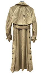 アメリ AMERI MINIMAL FLARE LONG TRENCH COAT ミニマル フレア ロング トレンチ テーラード ステンカラー ハイネック サイドボタン スリット ウエストマーク 日本製 BEIGE 1020730560 コート ベージュ Sサイズ 104LT-234