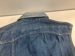 ヴィンテージ vintage 40's~50's 40~50年代 UNKNOWN 黒ラッカーボタン 耳付き オレンジステッチ 袖カットオフ デニム ベスト ブルー 101MT-4799