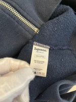 シュプリーム SUPREME 15AW Hooded Track Zip-Up Sweat フーデッドトラックジプアップスウェット パーカースリーブロゴ 紺 パーカ ネイビー Lサイズ 101MT-5046