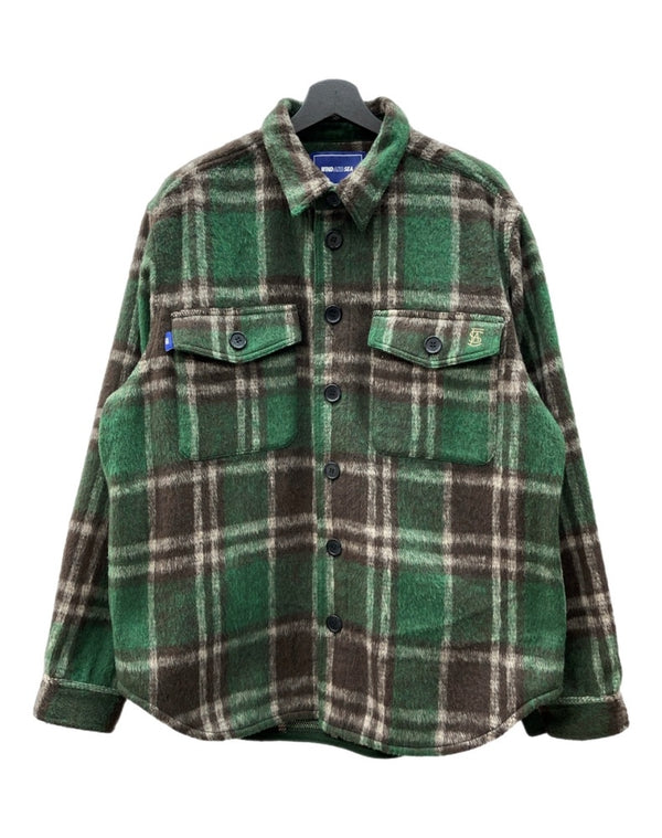 ウィンダンシー WIND AND SEA 23AW SHAGGY PLAID CPO SHIRT JACKET シャギー チェック シャツ ジャケット 起毛 長袖 緑 WDS-O-FAL-24-Q1-JK-08 ジャケット チェック グリーン Lサイズ 104MT-1784