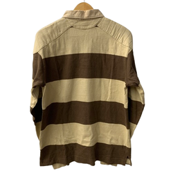 ア ベイシング エイプ A BATHING APE ラガーシャツ エルボーパッチ 長袖シャツ ブラウン Mサイズ 201MT-3758