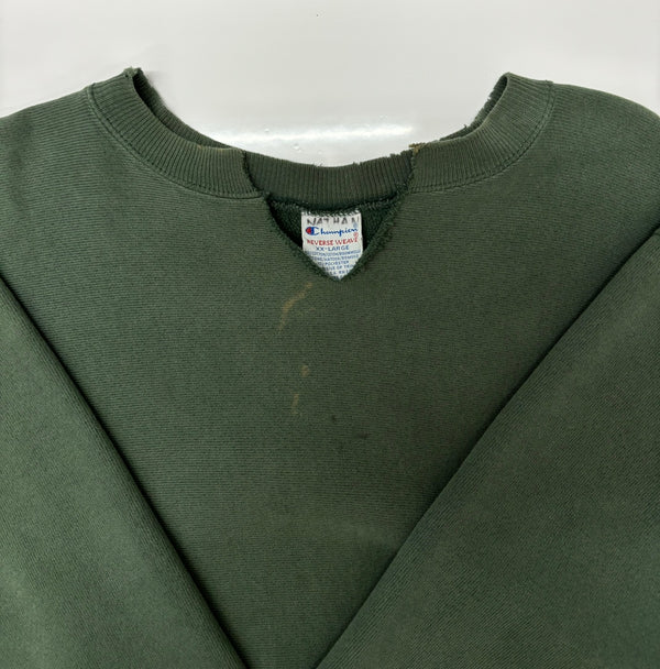 【曜日割引対象外】 チャンピオン Champion 90's USA製 REVERSE WEAVE 目なし Vネック スウェット ネイビー XXLサイズ 201MT-2829 VB