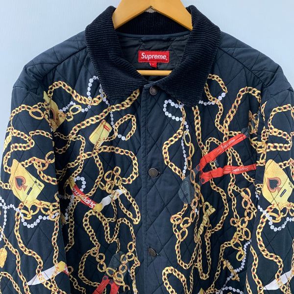シュプリーム SUPREME 20AW Chains Quilted Jacket ジャケット ブラック Lサイズ 201MT-4666