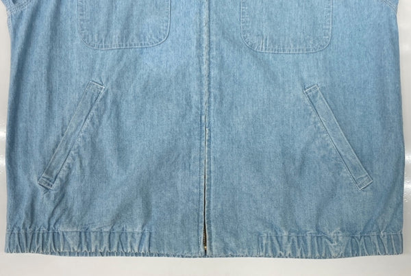 ラルフローレン RalphLauren POLO COUNTRY 80s 90s CHAMBRAY SWING-TOP JACKET シャンブレー スウィング トップ ジャケット ジップアップ 薄手 青 ジャケット 無地 ブルー Mサイズ 104MT-2049
