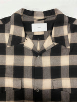 シュガーヒル SUGARHILL 23SS OMBRE PLAID LOOSE OPEN COLLAR BLOUSE オンブレ オープンカラー シャツ 開襟 茶 黒 23SSSH02 サイズ 0 長袖シャツ チェック ブラック 104MT-2111