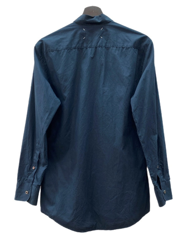 メゾンマルジェラ Maison Margiela BUTTONDOWN SHIRT ボタンダウン シャツ ここのえ期 長袖 紺 サイズ 46 長袖シャツ 無地 ネイビー 104MT-2135