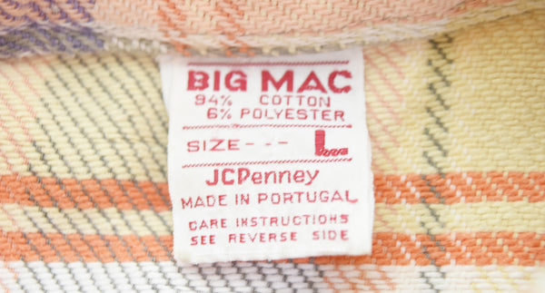 ビッグマック BIG MAC  70s JCPenny ヘビーネルシャツ チェックシャツ リペアあり 長袖シャツ マルチカラー Lサイズ 103MT-3534