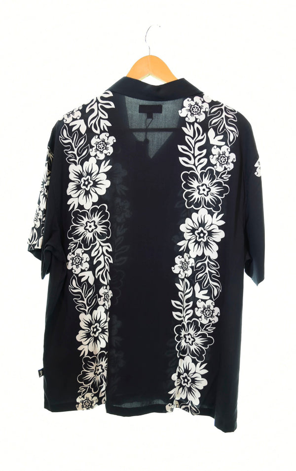 ステューシー STUSSY HAWAIIAN PATTERN SHIRT ハワイアンシャツ 黒         21S1110157 半袖シャツ 総柄 ブラック Mサイズ 103MT-452