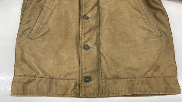 ミリタリー Military 40s 40年代 N-1 デッキジャケット アルパカ コの字留め ステンシル Vintage ヴィンテージ US NAVY アメリカ軍  サイズ 36 ジャケット ワンポイント カーキ 104MT-1101