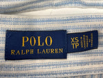 ラルフローレン RalphLauren ポロ POLO リネン ラップスカート 巻きスカート リボン ミモレ丈 LINEN 麻 カンボジア製 水色 BLUE 青 WHITE ホワイト 白 211799317002 スカート ストライプ ブルー XSサイズ 104LB-36