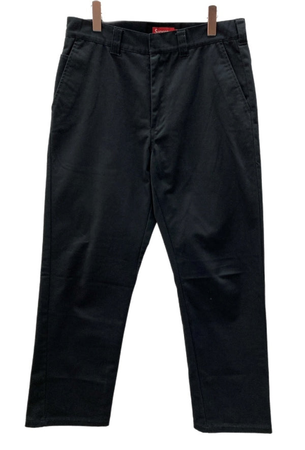 シュプリーム SUPREME WORK PANTS ワーク パンツ ジップアップ ズボン ボトムス フルレングス ポリエステル コットン メンズ BLACK 黒 無地 チノパン ブラック 32 104MB-329