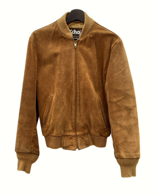 ショット SCHOTT SUEDE JACKET スエード ジャケット アウター ブルゾン TALONジップ USA製 茶 327 36 ジャケット 無地 ブラウン 104MT-899