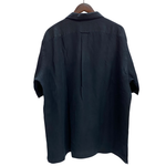 【曜日割引対象外】 ラルフローレン POLO by Ralph Lauren 半袖 オープンカラー リネンシャツ 半袖シャツ ブラック Lサイズ 201MT-4092 VB