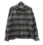 ヴィンテージ  vintage 50s～ 50年代 VAN HEUSEN ヴァン・ヒューゼン VHタグ  オープンカラー 開襟 ブラウン グレー 長袖シャツ チェック マルチカラー 104MT-1307