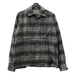 ヴィンテージ  vintage 50s～ 50年代 VAN HEUSEN ヴァン・ヒューゼン VHタグ  オープンカラー 開襟 ブラウン グレー 長袖シャツ チェック マルチカラー 104MT-1307