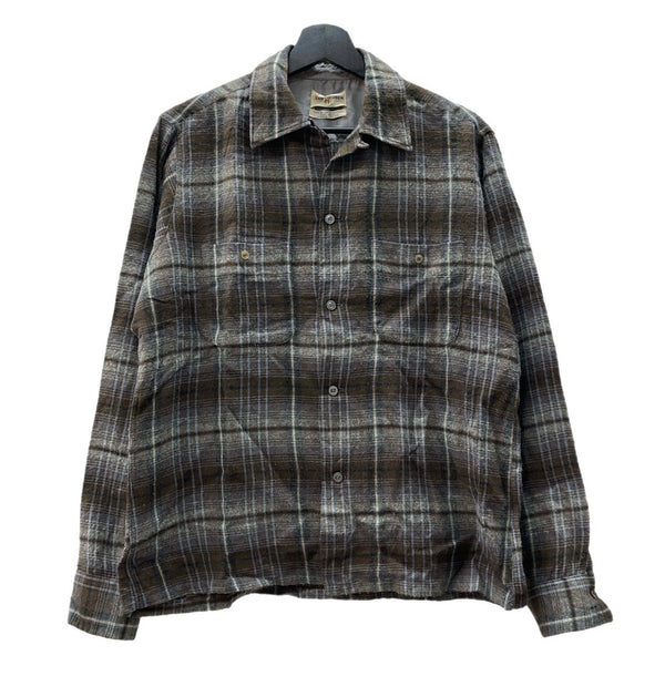 ヴィンテージ  vintage 50s～ 50年代 VAN HEUSEN ヴァン・ヒューゼン VHタグ  オープンカラー 開襟 ブラウン グレー 長袖シャツ チェック マルチカラー 104MT-1307