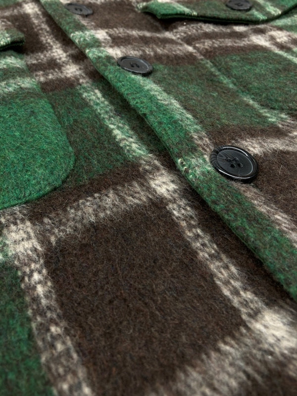 ウィンダンシー WIND AND SEA 23AW SHAGGY PLAID CPO SHIRT JACKET シャギー チェック シャツ ジャケット 起毛 長袖 緑 WDS-O-FAL-24-Q1-JK-08 ジャケット チェック グリーン Lサイズ 104MT-1784