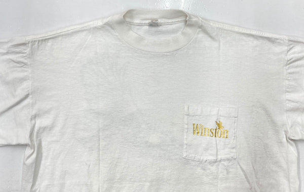 ヴィンテージ vintage 90s 90年代 Winston イーグル ポケットT ポケT バックプリント 企業T - Tシャツ プリント ホワイト 104MT-1542