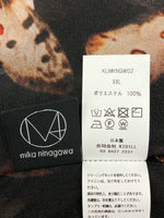 キディル KIDILL × MIKA NINAGAWA 蜷川実花 MOTH 蛾 蝶々 昆虫 長袖 カットソー 薄手 黒 KLMKNGW02 ロンT 総柄 ブラック 2XLサイズ 104MT-1053