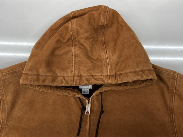 カーハート Carhartt ACTIVE JACKET アクティブ ジャケット 裏地キルティング ジップアップ アウター キャメル 茶 ジャケット ロゴ ブラウン 2XLサイズ 104MT-1729
