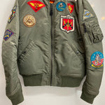 【曜日割引対象外】 アヴィレックス AVIREX MA-1 TOPGUN CUSTOM フライト 6162193 ジャケット カーキ Lサイズ 201MT-4516 VB