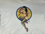 ヴィンテージ vintage 80s 90s Stedman Bettie Page Dave Stevens ©1989 Graphitti ベティ・ペイジ ピンナップガール ART Tee アート Tシャツ ホワイト Lサイズ 101MT-3069