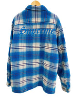 シュプリーム SUPREME Lined Flannel Snap Shirt バックロゴ チェック柄 裏ボア フランネル スナップボタン シャツ シャツジャケット XL ジャケット ブルー LLサイズ 101MT-3686