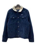 パタゴニア Patagonia 20AW PILE LINED TRUCKER JACKET トラッカー ジャケット 裏ボア ボタン コーデュロイ アウトドア アウター 紺 26520FA20 ジャケット ロゴ ネイビー Sサイズ 104MT-2154