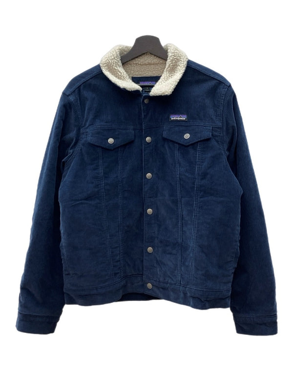 パタゴニア Patagonia 20AW PILE LINED TRUCKER JACKET トラッカー ジャケット 裏ボア ボタン コーデュロイ アウトドア アウター 紺 26520FA20 ジャケット ロゴ ネイビー Sサイズ 104MT-2154