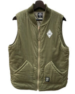 ステューシー STUSSY × チャレンジャー CHALLENGER Blend Ice Cream Work Vest ブレンド アイスクリーム ワーク キルティング バック刺繍 KHAKI 緑 ベスト ワンポイント カーキ Lサイズ 104MT-1752