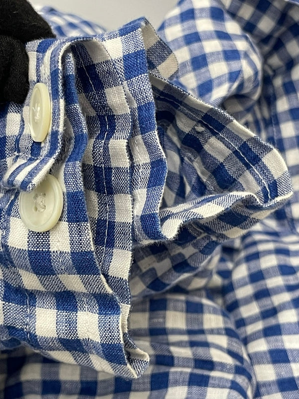 ラルディーニ LARDINI チェック リネン ジャケット BO-671/3 82000 XS ジャケット ブルー 601MT-43