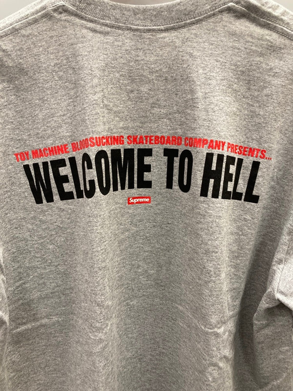 シュプリーム SUPREME Toy Machine Welcome To Hell Tee トイマシン ウェルカムトゥヘルTシャツ  Tシャツ グレー Lサイズ 101MT-3218