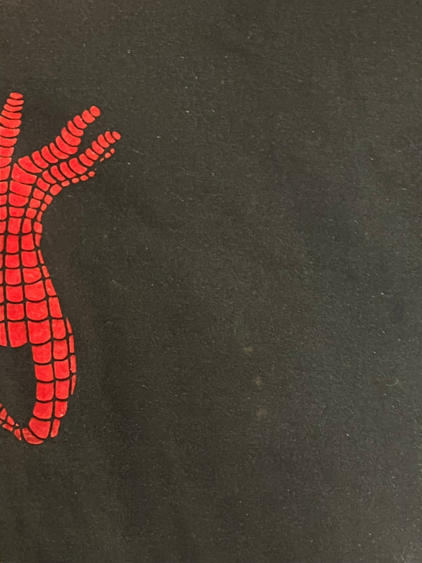 ヴィンテージ Vintage US古着 SPIDER MAN スパイダーマン アメコミ フェード フロッキー MARVEL マーベル キャラクター - Tシャツ ブラック フリーサイズ 101MT-2733