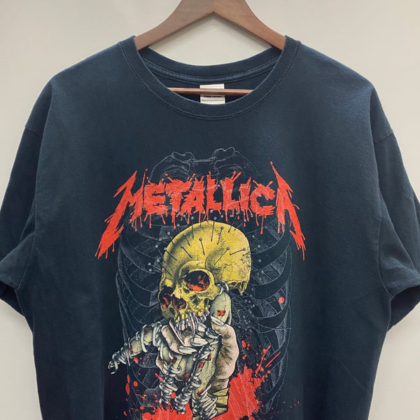 【曜日割引対象外】 ヴィンテージ vintage 00's METALLICA Pushead GILDAN Tシャツ ブラック Lサイズ 201MT-4037 VB