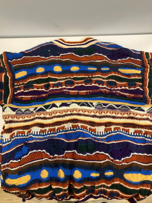 クージー COOGI 80's 80年代 白タグ 旧タグ CUGGI VINTAGE ヴィンテージ 立体ニット 3Dニット セーター クレイジーニット   カーディガン マルチカラー Mサイズ 101MT-5075